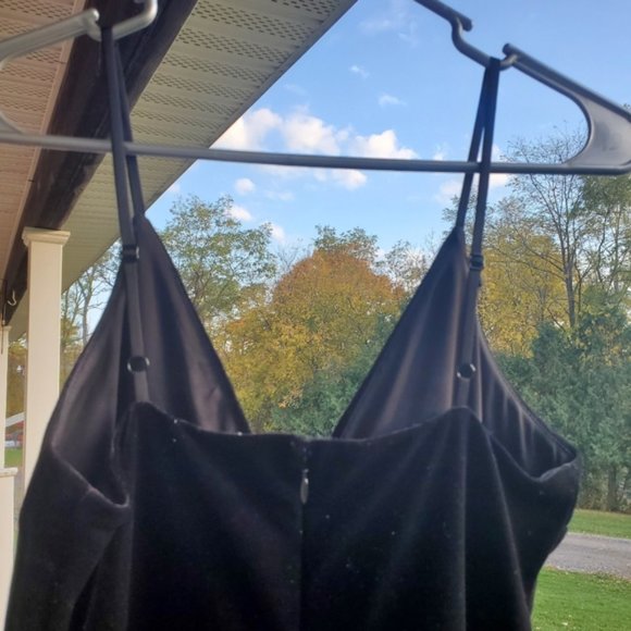 Express Velvet Bodice Polka Dot Tulle Midi Dress Black Party Formal Classic S - Picture 9 of 11